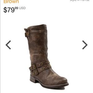 Dirty Laundry Mid Calve Riding Boots Brown Studs